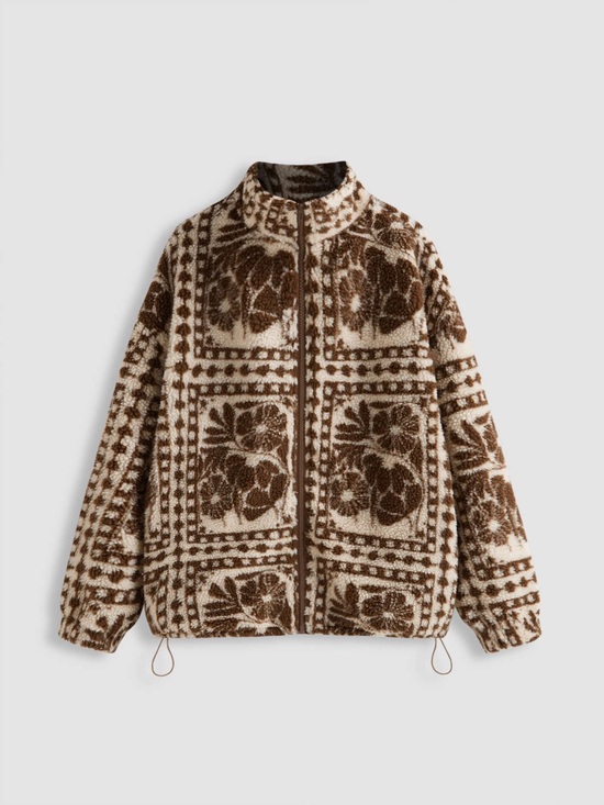 Cider Jackets & Blazers - Cider PRINTED FLEECE ZIP FRONT JACKET CURVE & PLUS ZZ1 MSRP $63